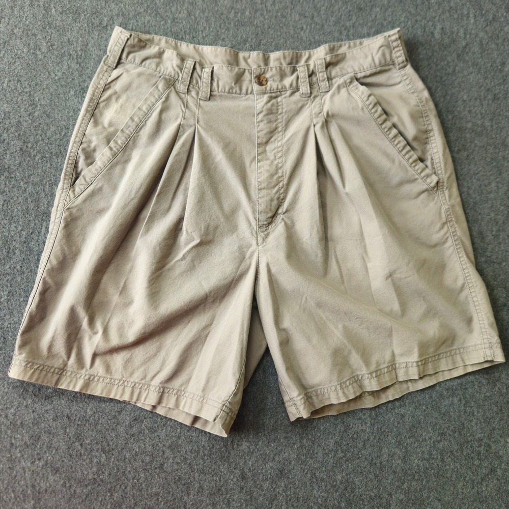 WOOLRICH Fieldstone PLEATED Chino Shorts Size 36 Eclectic Grandpa Country Club